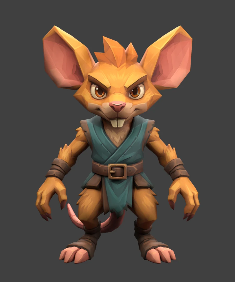 Golden mouse adventurer in a teal tunic